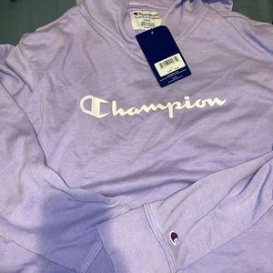 Lilac Champion cropped hoodie